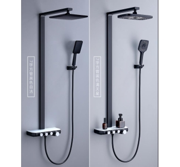 TB1010 - Smart home shower set full set hotel bathroom star square black shower head